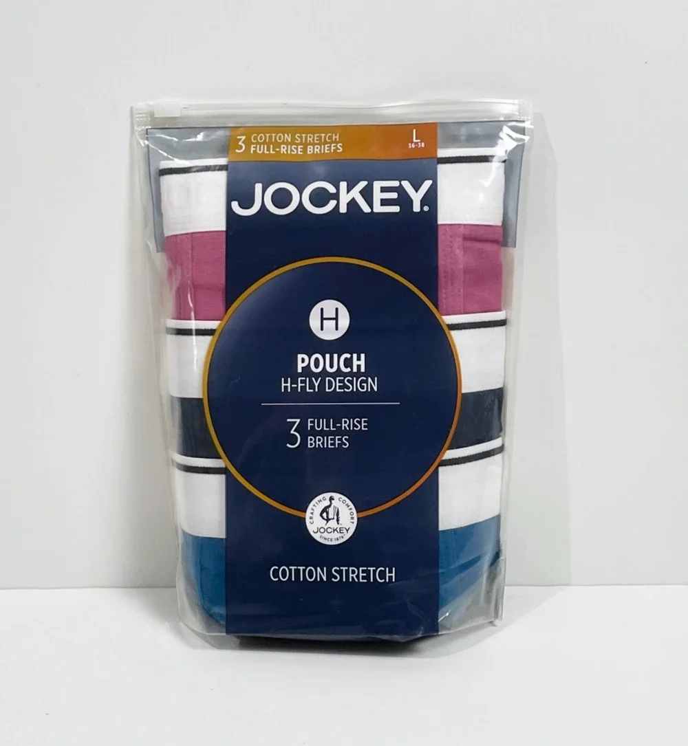 Jockey Pouch Full Rise Briefs H-Fly Design 3 Pack Size L (36-38)